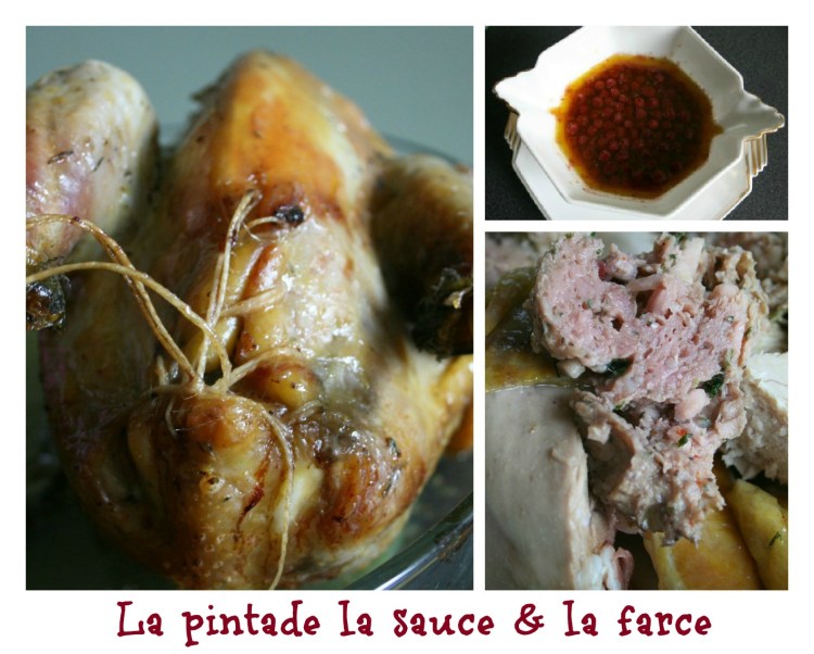 Pintade rotie farce