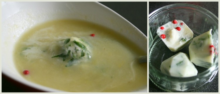 soupe de poireaux glaçons