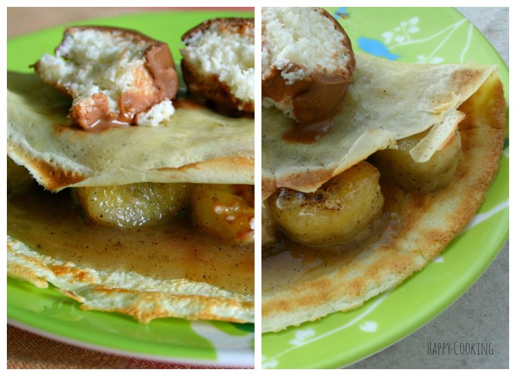 Crepes bananes et bounty