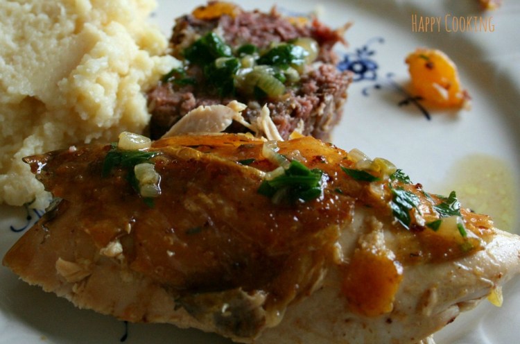 Pintade farce aux fruits