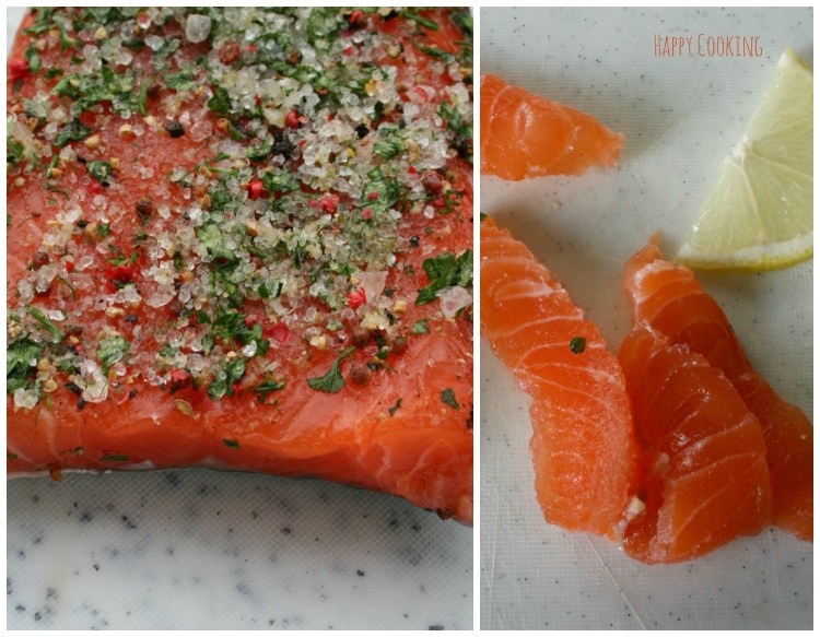 Saumon cuit au gros sel